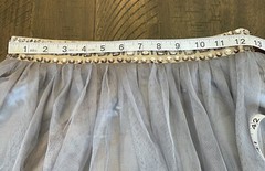 VTG Camille La Vie Gray Tulle Maxi Skirt Size 3 Beaded Waist Fairy Princesscore