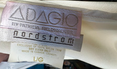 ADAGIO NORDSTROM luxury peignoir 100% silk champagne Nightgown lingerie vtg Lg
