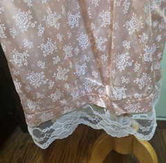 VTG 80s Joni Blair Romantic Lace Collar Pink Satin Dress Sz 7 Cottage Prairie