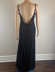Vintage Saks Fifth Avenue Black Sheer Beaded Evening Gown S