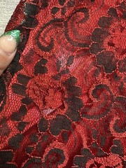 VTG Lilia Smitty Red/Black Lace Fringe Western Goth Long Gown/Dress Size 3/4