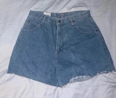 Vintage Denim Republic High Waisted Jean Shorts- Light Wash- Measures 30″ Waist