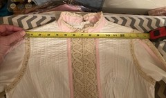 VTG 60/70 Reprod Wom Antique Victorian Maxi Dress Embroid/Pintucks ESTIM. 2XS/XS