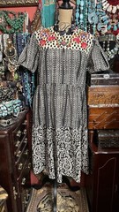 Beautiful “Sister Mary” Black And White Floral Multi Color Embroidery Oaxacan ML