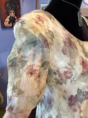 Vintage 90s De Frantoria Floral Chriffon Fairycore Cottagecore Maxi Dress L/XL