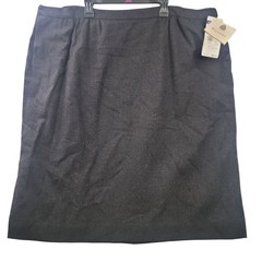 Vintage 90s Pendleton Plus Petite Wool Skirt 22W Charcoal Lined USA Deadstock