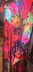 Vintage 70s Floral Psychedelic Maxi Dress Long Sleeve Boho Hippie Gown