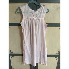 Vintage Carole Pink Eyelet Lace Nightgown Sleeveless Cottagecore Coquette Med
