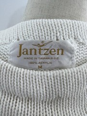 VTG 80s Jantzen Womens Sweater Cotton Boatneck Colorblock Geometric Flower