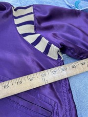 1950s Satin Cheerleader Warm Up Jacket Purple Naples Florida 20” x 21” Vintage