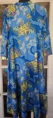 Vtg Christian Dior Saks Fifth Ave Blue Flower Paisley Lounge Wear Mrs Roper