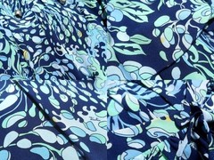 1970s Emilio Pucci Silk Long Dress Navy Multi Size 12 Auth