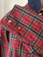 Vintage Adrienne Vittadini Sport Red Plaid Cotton Outdoor Coat Small