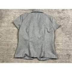 Ecru Blazer Top Womens Large Gray Short Sleeve Button Front Vintage Made in USA