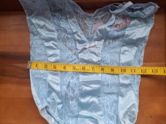 Vintage 1970s Darling Body Fashion Blue Nylon Teddy Lace XXS Lingerie