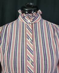 Vintage Miss Fashionality Pink/Purple/White Striped Button Down Top Size 9/10
