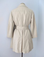 Vtg 60s Mod London Fog Canvas Raincoat Short Coat Wide Belt Loops Pockets 10