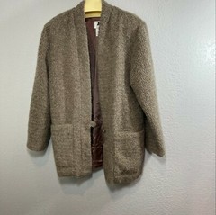 Vintage Mohair Lambswool Coat Bouncle MJ Seattle Retro Lined Shoulder Pads Small