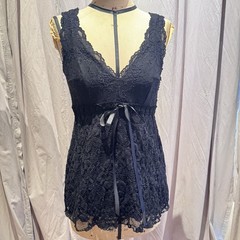 Ann Ferriday VTG Deadstock Stretch Lace Babydoll Whimsygoth Cami Top S/M
