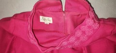 Vintage 70s Silvia Ann Pink Sheath Dress Womens Size 10 Knee Length Flowers