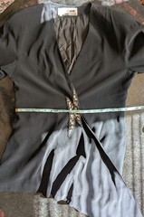 Vintage 80s D’ore Black Draped Jacket w/Rhinestone Accent Draped Fold 16