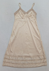 Adonna Vintage Women’s Slip Dress Size 36 Beige Nylon Lace Trim