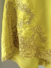 1930s Silk Satin Tap Shorts Electric Yellow Lace Appliqué Pearl Button