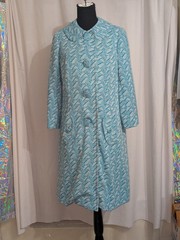 VTG 1971 Mod/GoGo Handmade By Sandy Bob’s Trench Coat W/ Blue Satin Lining Sz M