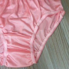 Vintage Slippery Nylon Panty Silky Peach Pink Sheer Brief Size 7-8 Hip 38-42″