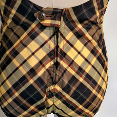 1950s Jantzen One-Piece Plaid Swimsuit; low back w/ adjustable strap length
