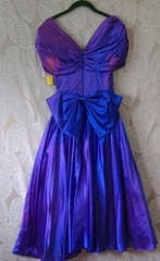 Zum Zum 1980s Party Dress Juniors 5-6 Purple Blue Lace Polyester Acetate