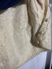 vintage Cream Handmade Sz M cardigan sweater Italy Made mohair Wool Nylon