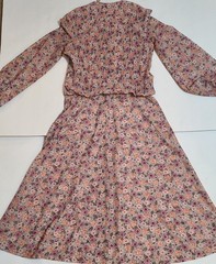 Vtg 1970s Sue Brett Maxi Floral Dress Womens Sz Medium Prairie Cottage Core EUC