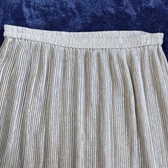 Vintage Jeanne Marc Pleated Maxi Pull On Skirt M 12/14 Gold Shimmer Plisse USA