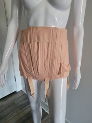 Vintage Peach Corset Camp 691 Lumbar Support Hook Back Lace Up Garters 36 NEW