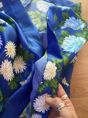 Vintage 70s Hilo Hattie Blue Floral Maxi Dress Hawaii beach Old Stock With Tag