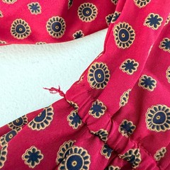 Appleseeds Vintage Red Medallion Print Pleated Midi Shirt Dress 12P Belted
