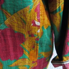 Vintage Nordstrom Womens Colorful Cotton Ric-Rac Gold Reversible Jacket L
