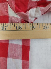 Vtg 50s/60s Shirt Womens Sz Sm Red White Check Loop Collar Distressed Rockabilly