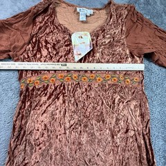 Papillon Maxi Dress Womens XL Burnt Orange NWT Vintage 90s Crushed Velvet Boho
