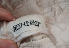 Vintage Jeans 70s N’est-Ce Pas? White Denim Chevron Sizer Back Super Rare 26X34