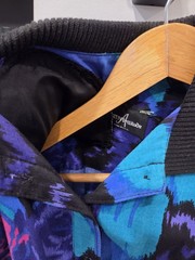 Positive Attitude Retro Collared Shirt Blue Purple Floral