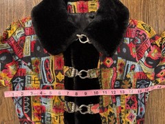 Vintage Country Pacer Tapestry Carpet Womens Coat 70s Boho Size S Flaws