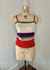 Vintage 1970 s Giorgio Sant’Angelo Knit Twin Set with Belt and Fringe