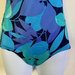 Vintage ROXANNE Floral Bathing Suit One Piece Swimsuit 12/34 B