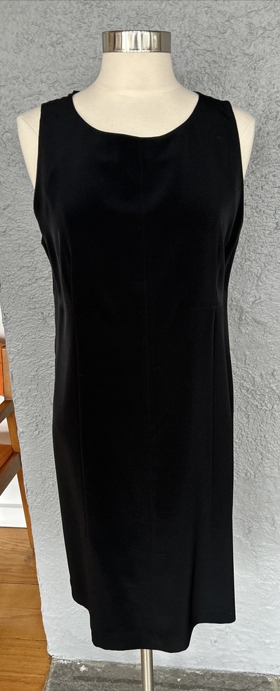 VINTAGE 80’S PRADA BLACK CREPE TANK DOUBLE SEAMED FRONTKNEE LEGNTH DRESS S46