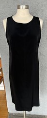 VINTAGE 80’S PRADA BLACK CREPE TANK DOUBLE SEAMED FRONTKNEE LEGNTH DRESS S46