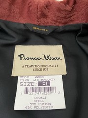 Vintage Pioneer Wear Burgundy Brocade Western Blazer 10/XL USA Made Cotton/Poly