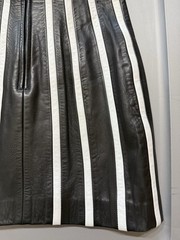 Vintage 1994 Michael Hoban Striped Leather Dress