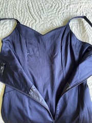 Vintage Y2K Cue size AU 8 XS Midnight Blue Satin Slip Dress Made in Australia